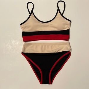 Rib 2 piece, high waisted bikini swimsuit